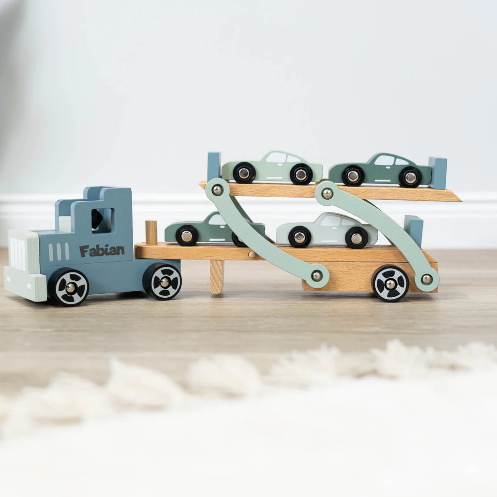 Autotransporter Spielzeug Holz mit Personalisierung