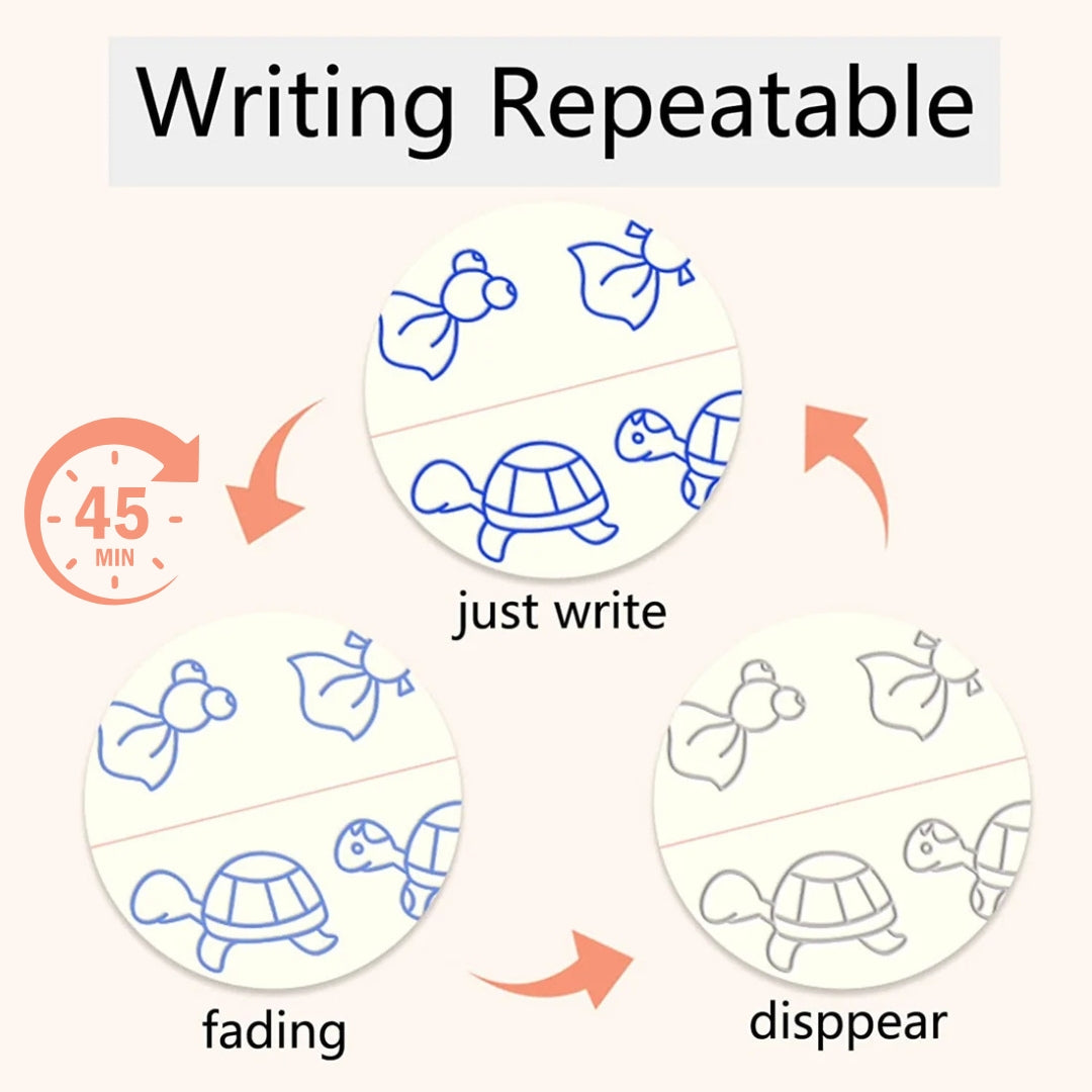 Kids' Writing Practice Book & 5 Pens