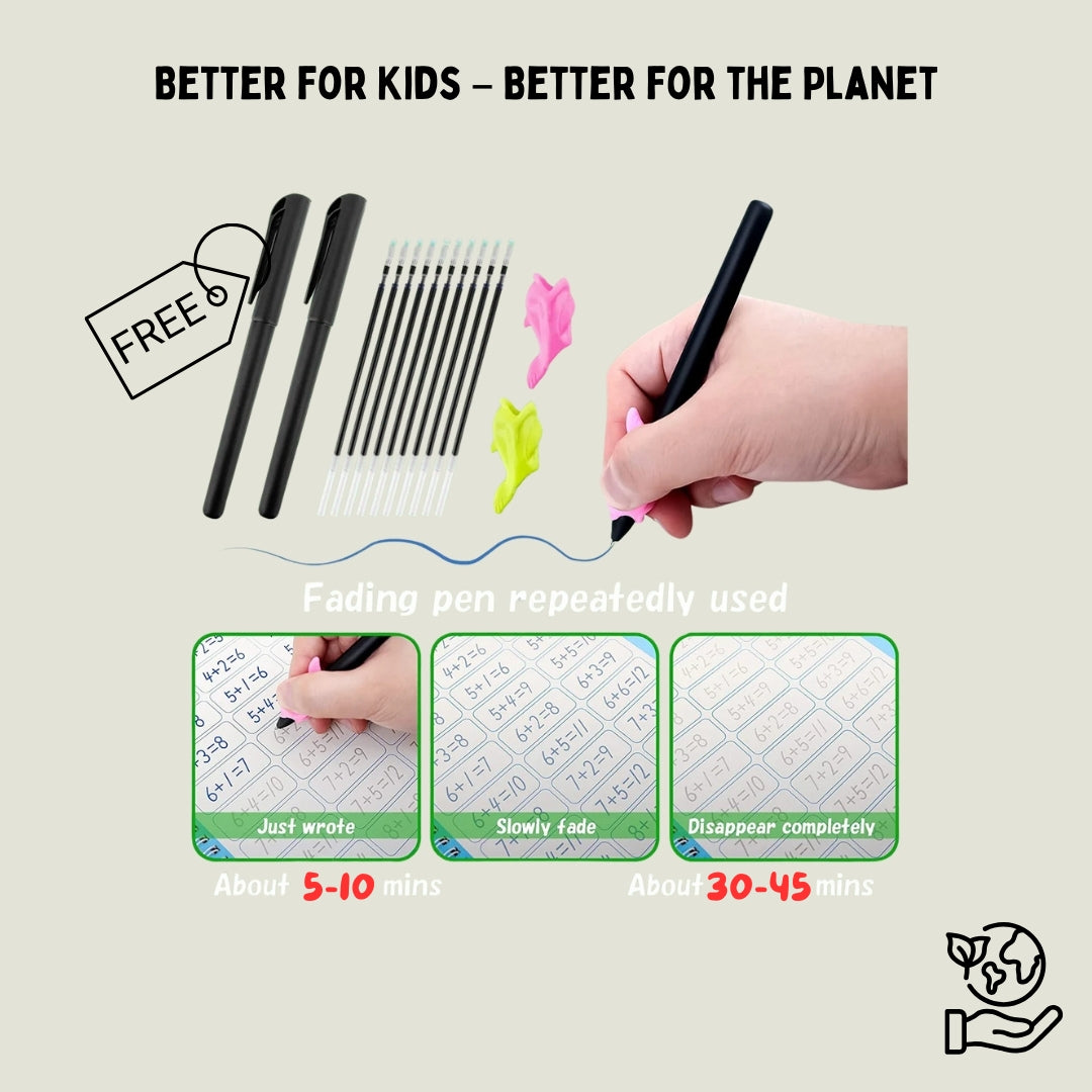 Kids' Writing Practice Book & 5 Pens
