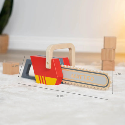 Kettensäge Spielzeug aus Holz personalisiert