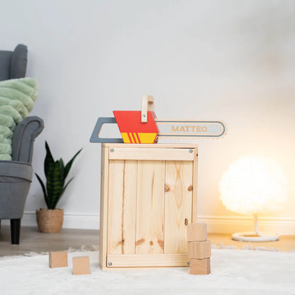 Kettensäge Spielzeug aus Holz personalisiert